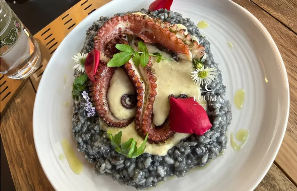 Platos de mariscos y comida de mar servidos en Manta con presentación gastronómica