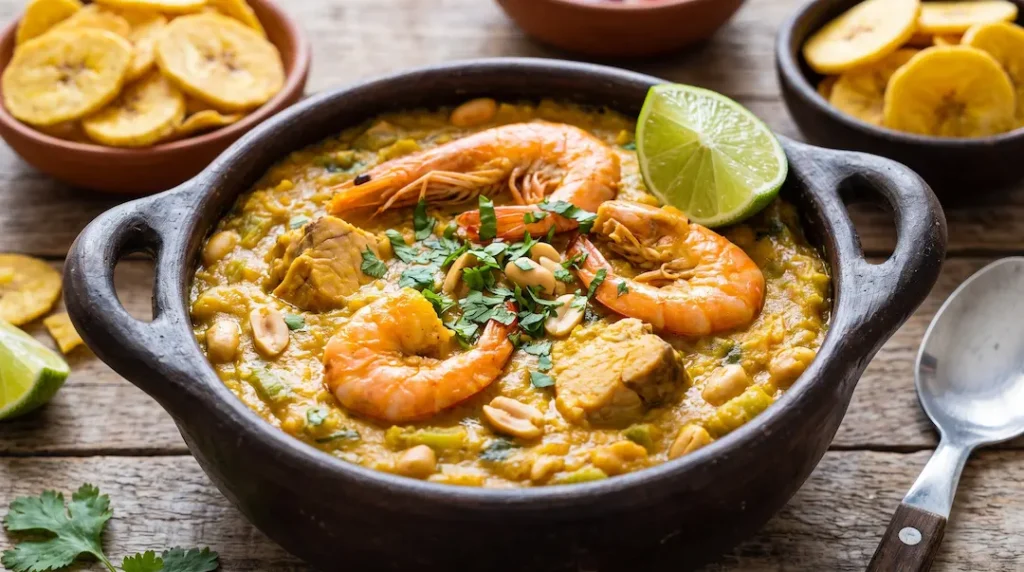 Cazuela manabita tradicional de Ecuador